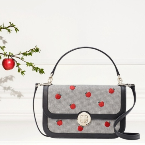 🍎Kate Spade Audrey Embroidered Apples Flap Crossbody Bag BNWT - Picture 6 of 16